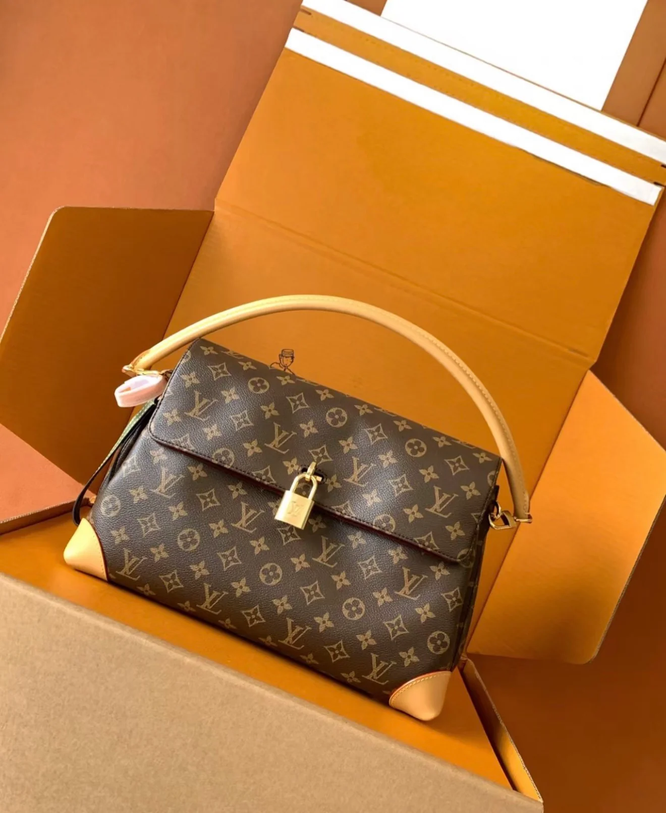 Real Leather & Coated Canvas Hideaway Bag - 36cm x 26cm x 18cm