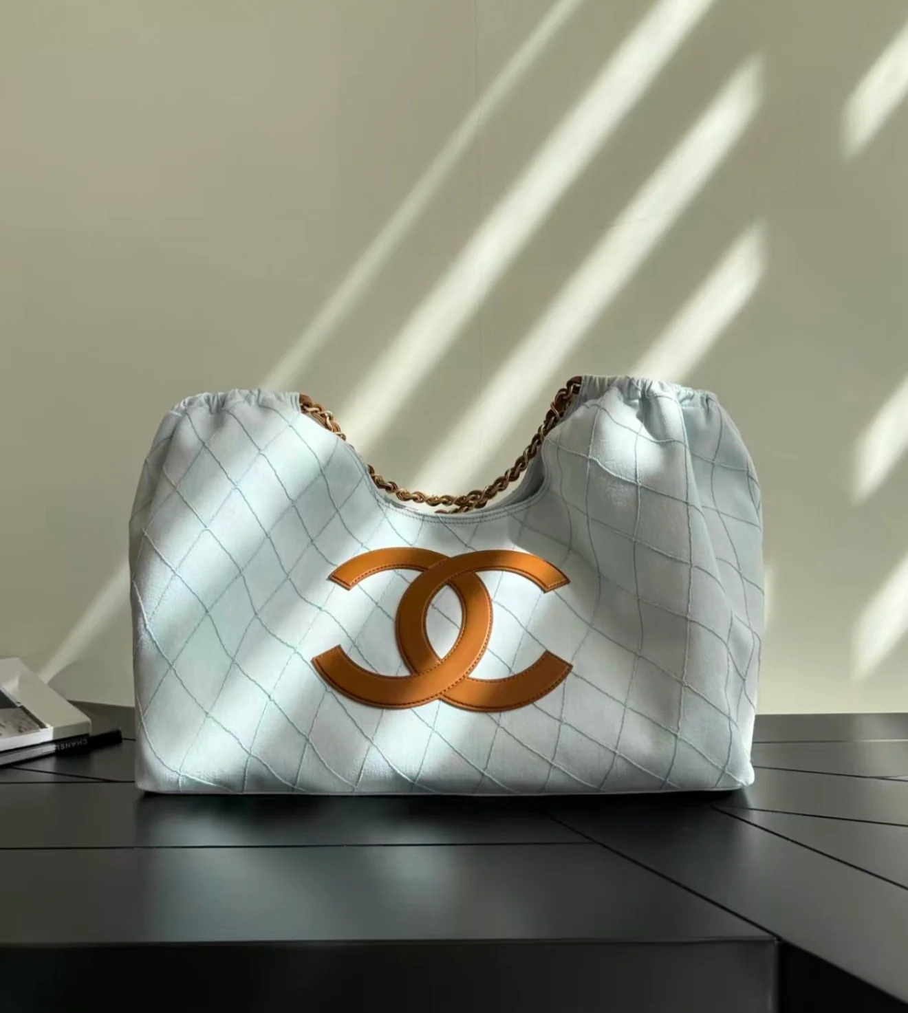 CC Denim Tote – Real Leather & Denim