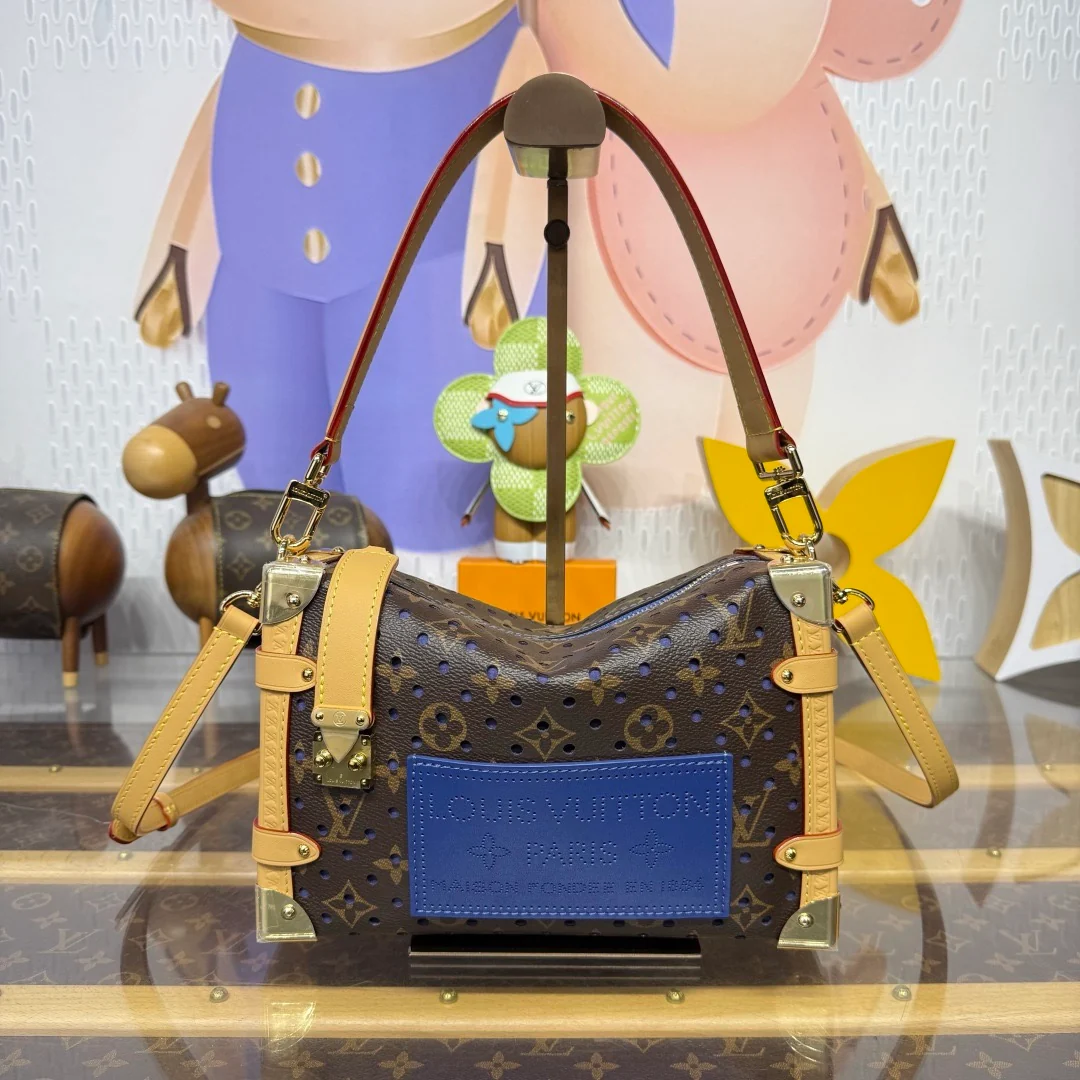 Side Trunk – Genuine Leather & Denim Crossbody Bag